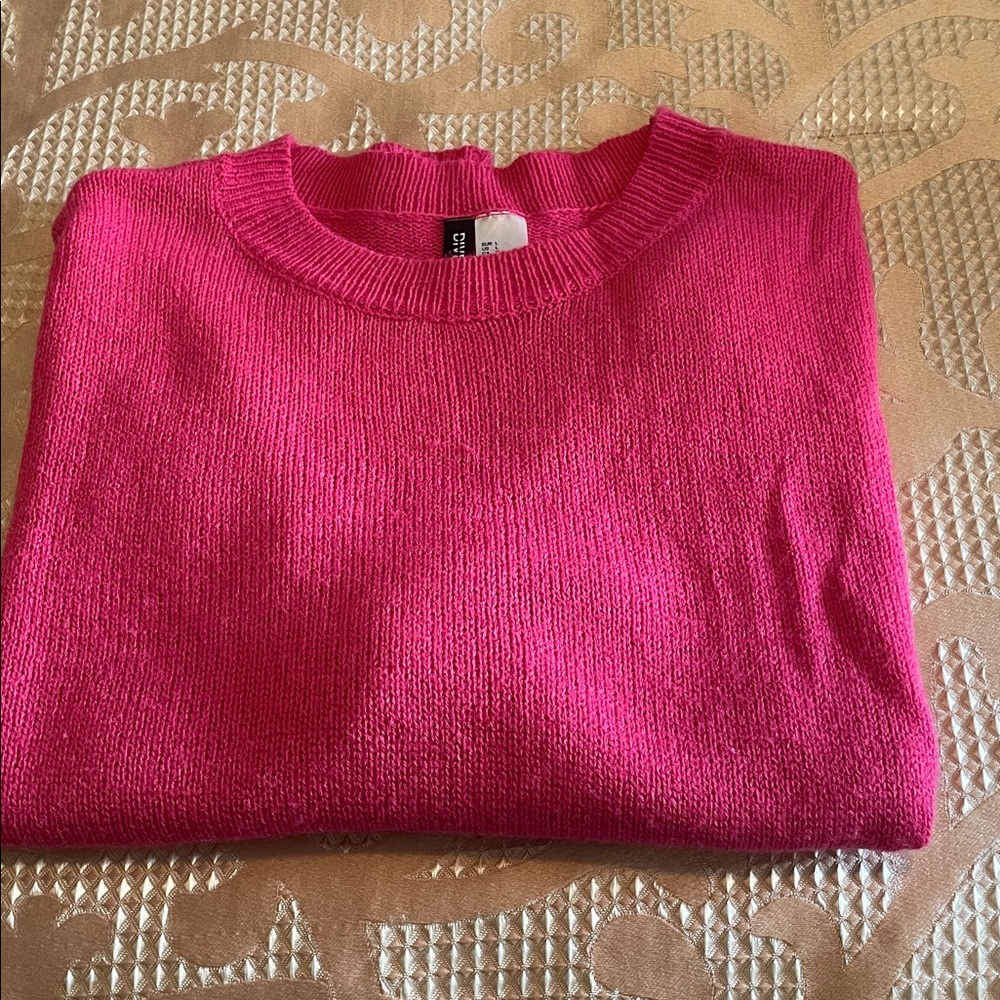 Divided Fuchsia Knit Top